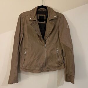 Mauri Women's Beige Leather Jacket